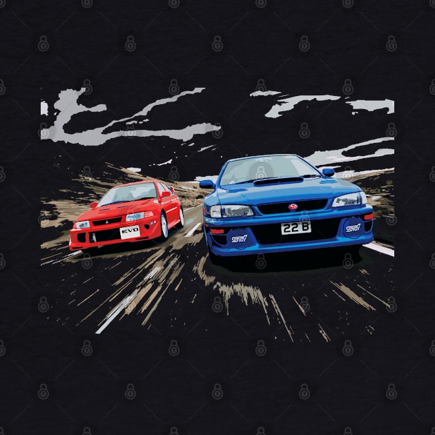 evo 6 TME vs sti 22B by cowtown_cowboy